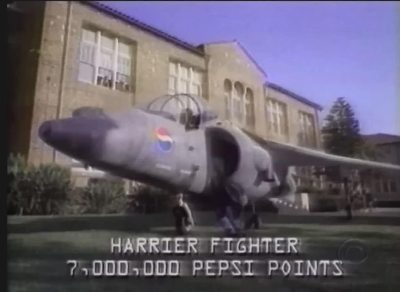 A man sued Pepsico after the company refused to redeem his 7,000,000 Pepsi Points for a AV-8 Harrier jump jet as advertised in their commercial : r/Damnthatsinteresting